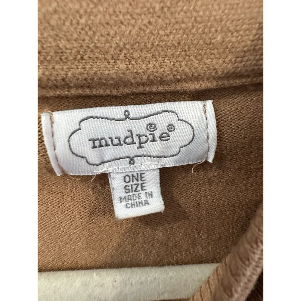 Mudpie S M L XL Sweater Mock Neck Tan Oversized